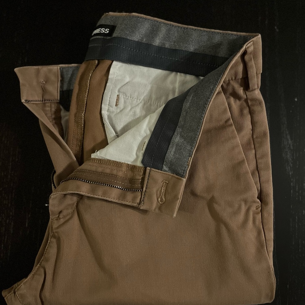 Express Dark Khaki Skinny Chino